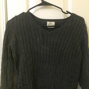 St. John's Bay Grey v-neck Sweater size S Women